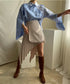 Asymmetric Stripe Patchwork Shirt